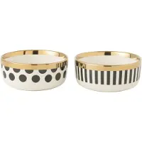 J-Line Kom dot/strip keramiek mix assortiment 2