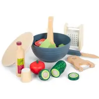 Small Foot Imitatiespeelgoed - COMPANY - Snijset voor salade Fresh - Hout - 11 stuks - 24 maanden+