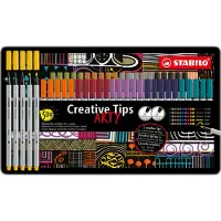 Stabilo Creative Tips - Pennenset met diverse puntdiktes - URBAN - ARTY – Etui Met 50 Stuks – Met 10 Verschillende Kleuren