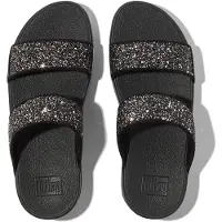 FitFlop Lulu 2 Bar Glitter Polyurethaan Dames Sandalen Zwart/Multi