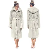 Linnick Teddy Pluche Badjas met Capuchon inclusief Teddy Tas - off white - XL