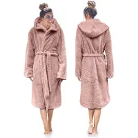 Linnick Teddy Pluche Badjas met Capuchon inclusief Teddy Tas - light pink - XL