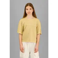 G-Star T-shirt geel Meisjes Katoen Ronde hals Effen - maat 164