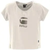 G-Star T-shirt ecru Meisjes Katoen Ronde hals Printopdruk - maat 152