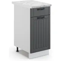Vicco Keukenonderkast Fame-Line Antraciet landhuis 40 cm , WB Marmer, Model 46931