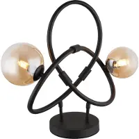 Globo Zwarte tafellamp Tuberius design 2-lichts