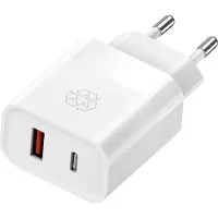 Upström Ëssentials by Dual-Port Oplader 30W – USB-C & USB-A Snellader – PD, PPS & QC3.0 – Geschikt voor iPhone, Samsung & Android – 100% Gerecycled Plastic