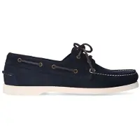 Manfield Donkerblauwe suède bootschoenen | Maat 45