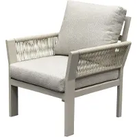 AVH-Collectie Saigon lounge tuinstoel aluminium latte soft grey kussens
