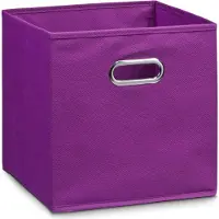 Zeller Present Opbergmand/kastmand - paars - 28 x 28 cm - polyester - Speelgoed manden - Opruimmanden