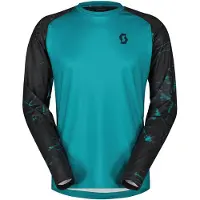 SCOTT Heren Trail Storm Trui met lange mouwen Turquoise/Zwart || Maat: L