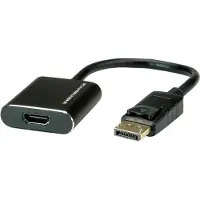 Roline Premium DisplayPort 1.4 naar HDMI 2.0 actieve adapter (4K 60 Hz + HDR) / zwart - 0,15 meter
