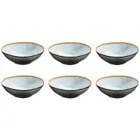 Medard de Noblat Shadow Aqua - Coffret 6 assiettes creuses gourmet