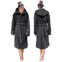 Linnick Teddy Pluche Badjas met Capuchon inclusief Teddy Tas - dark grey - XL