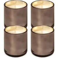 Spaas Geurloze Kaarsen in Metallic Glass Kleur Brons - circa 56u - 4 Stuks