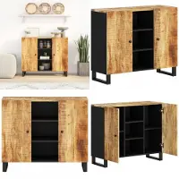 vidaXL Dressoir met 2 deuren 90x33x75 cm massief mangohout - Dressoir - Dressoirs - Kast - Dressoirkast
