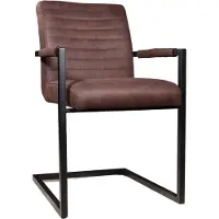 Lizzely Garden & Living SET DEAL: 4 stuks Eetkamerstoel met armleuning bruin Noor industrieel design eetstoel zetel