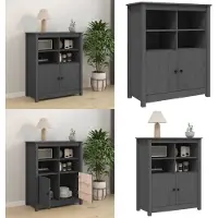 vidaXL Dressoir 83x41,5x100 cm massief grenenhout grijs - Dressoir - Dressoirs - Kast - Wandkast