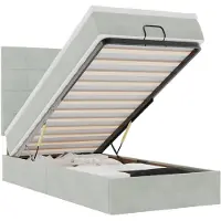 vidaXL Ottoman bed met matrassen en LED's 90x190cm fluweel lichtgrijs