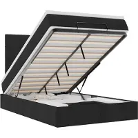 vidaXL Ottoman bed met matras en LED's 120x200cm stof zwart