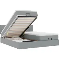 vidaXL Ottoman bed met matrassen 180x200cm stof lichtgrijs
