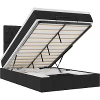 vidaXL Ottoman bed met matras 120x200cm stof zwart