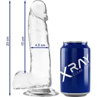 X RAY Xray Clear - Dildo Cock with Balls 20cm X 4.5cm | Realistic Dildo | Sex Toy for Woman | Dildo | Sex Toy for Couple