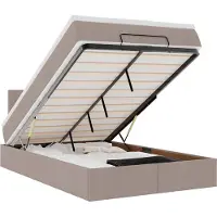 vidaXL Ottoman bed met matras 120x200cm stof taupe