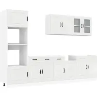 vidaXL 7-delig keukenkastenset Kalmar, hoogglanzwit, houtvezel