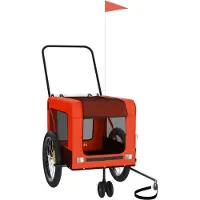 vidaXL Hondenfietstrailer oxford stof en ijzer oranje en zwart