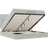vidaXL Ottoman bed met matrassen en LED's 180x200cm fluweel lichtgrijs