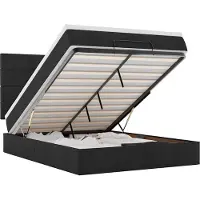 vidaXL Ottoman bed met matras 140x190cm stof zwart