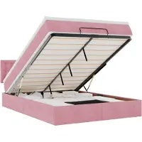 vidaXL Ottoman bed met matras 140x190cm fluweel roze