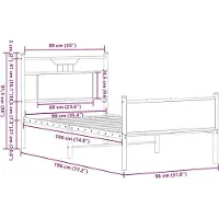 vidaXL Bedframe zonder matras hout gerookt eikenkleurig 90x190 cm