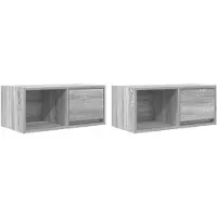 vidaXL Tv-meubelen 2 st 60x31x25,5 cm bewerkt hout grijs sonoma eiken