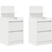 vidaXL Nachtkastjes met 2 lades 2 st 38x34x80 cm wit