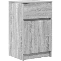vidaXL Nachtkastje 39x35x65 cm bewerkt hout grijs sonoma eikenkleur