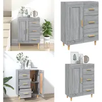 vidaXL Dressoir 69,5x34x90 cm bewerkt hout grijs sonoma eikenkleurig - Dressoir - Dressoirs - Kast - Wandkast