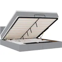 vidaXL Bed met matras 160x200 cm stof lichtgrijs