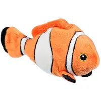 Nature Planet Pluche Tropische Clownsvis - oranje/wit - 13 cm - knuffel vis Nemo