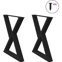 vidaXL Eettafelpoten 2 st 80x(72-73,3) cm staal zwart
