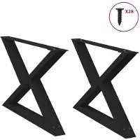 vidaXL Salontafelpoten 2 st 70x(42-43,3) cm staal zwart