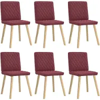 vidaXL Eetkamerstoelen 6 st stof wijnrood