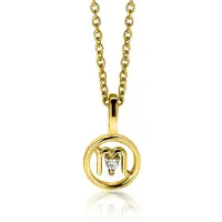 Zinzi 9mm gold plated zilveren Schorpioen sterrenbeeldhanger bezet met witte zirconia ZIHY-SCH (zonder collier)