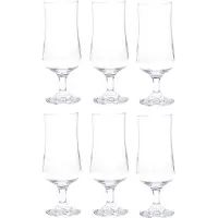 Alessandro Bierglazen Cerveza - 6x stuks - voetglas - 400 ml - 7,5 x 19 cm - bierglas