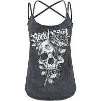 Rock Rebel by EMP - Rock Top - Top mit Vintage Waschung und Print - S tot 4XL - voor Vrouwen - grijs | Maat XXL