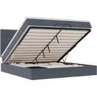 vidaXL Ottoman bed met matrassen 200x200cm fluweel donkergrijs