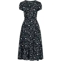 Hell Bunny - Rockabilly Maxi-jurk - Hello Goodbye Dress - XS tot 3XL - voor Vrouwen - zwart-wit - Maat M