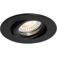 QAZQA Inbouwspot zwart kantelbaar 6,5cm incl. LED IP54 ultra slim - Pupil