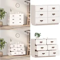 vidaXL Dressoir 100x40x75 cm massief grenenhout wit - Dressoir - Dressoirs - Kast - Wandkast